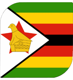 Square Zimbabwe Africa Flags 