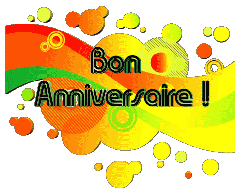 009 Fondo transparente Abstrait - Géométrique Bon Anniversaire Francés Mensajes 