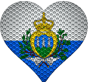 Corazón San Marino Europa Banderas 