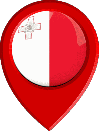 Marcador de ubicación Malta Europa Banderas 