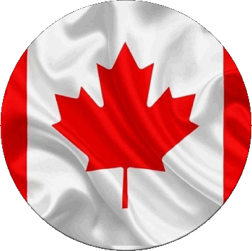 Runde Kanada Amerika Fahnen 