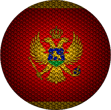 Round Montenegro Europe Flags 