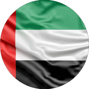 Round United Arab Emirates Asia Flags 