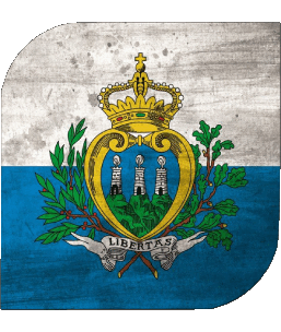 Square San Marino Europe Flags 