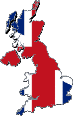 Map UK Europe Flags 