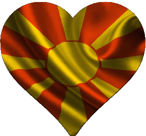 Corazón Macedonia Europa Banderas 