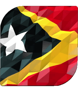 Square East Timor Asia Flags 