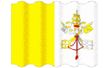 Waving Vatican Europe Flags 