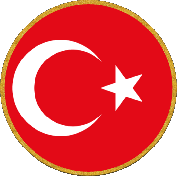 Rond Turquie Asie Drapeaux 