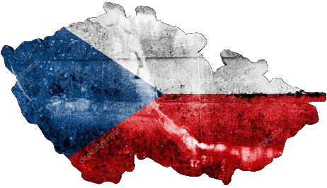 Karte Tschechische Republik Europa Fahnen 