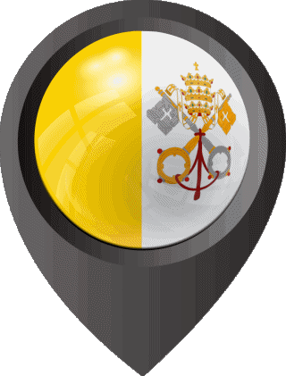 Marcador de ubicación Vaticano Europa Banderas 