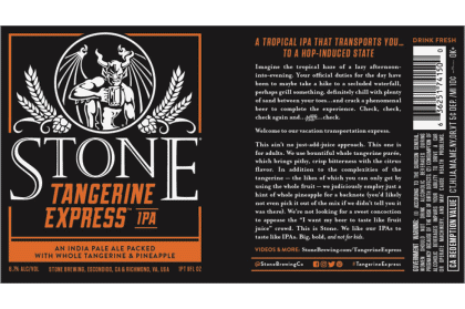Tangerine Express IPA-Tangerine Express IPA Stone Brewing co USA Cervezas Bebidas 