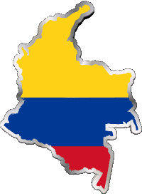 Map Colombia America Flags 