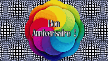 004 Animierter Hintergrund Abstrait - Géométrique Bon Anniversaire Französisch Nachrichten 