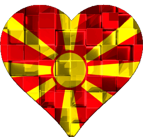 Corazón Macedonia Europa Banderas 