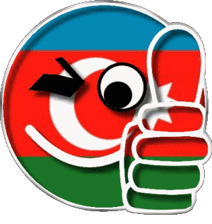 Smiley - OK Aserbaidschan Asien Fahnen 