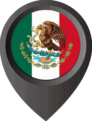 Epingle de Localisation Mexique Amériques Drapeaux 