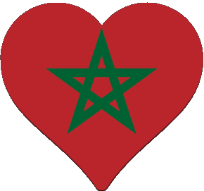 Coeur Maroc Afrique Drapeaux 