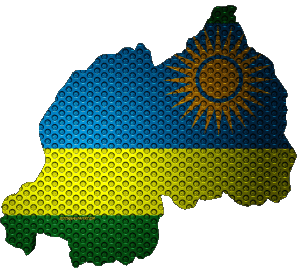 Mapa Ruanda África Banderas 