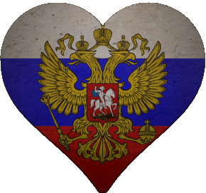 Herz Russland Europa Fahnen 