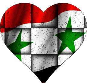 Corazón Siria Asia Banderas 