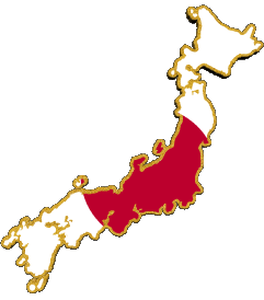 Mapa Japón Asia Banderas 