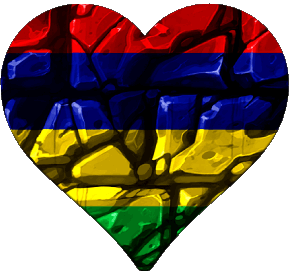 Corazón Isla mauricio África Banderas 