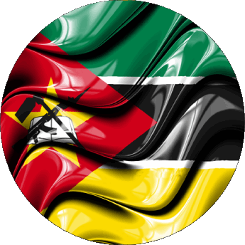 Rond Mozambique Afrique Drapeaux 