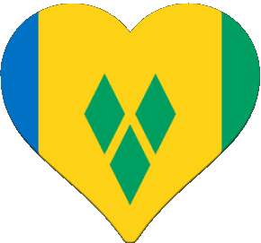 Coeur Saint Vincent e Grenadine America Bandiere 