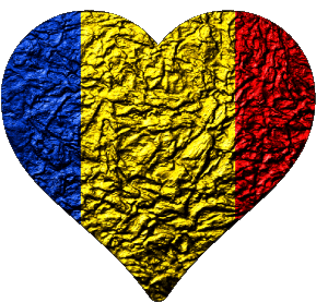 Heart Romania Europe Flags 