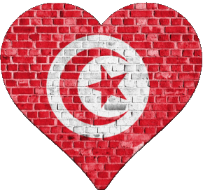 Cuore Tunisia Africa Bandiere 