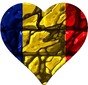 Heart Romania Europe Flags 