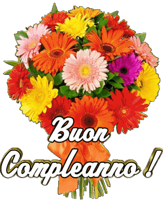 003 Sfondo trasparente Floreale Buon Compleanno Italiano Messagi 