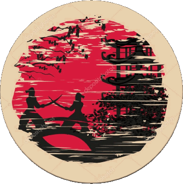 Runde Japan Asien Fahnen 