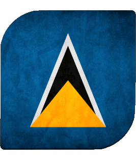 Square St. Lucia America Flags 