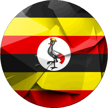 Runde Uganda Afrika Fahnen 