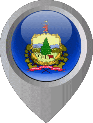 Epingle de Localisation Vermont U.S.A - Etats Amériques Drapeaux 