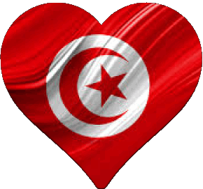 Cuore Tunisia Africa Bandiere 