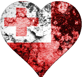 Corazón Tonga Oceanía Banderas 