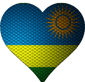 Coeur Rwanda Africa Flags 