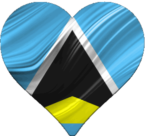 Coeur Sainte Lucie Amériques Drapeaux 