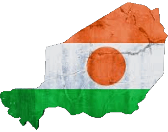 Karte Niger Afrika Fahnen 