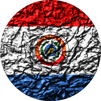 Round Paraguay America Flags 