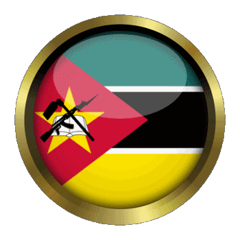 Round - Rings Mozambique Africa Flags 
