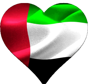 Cuore Emirati Arabi Uniti Asia Bandiere 
