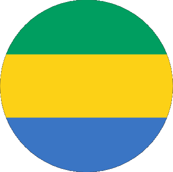 Runde Gabun Afrika Fahnen 