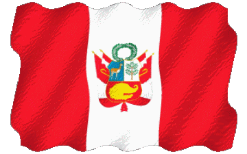 Waving Peru America Flags 
