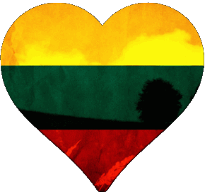 Heart Lithuania Europe Flags 