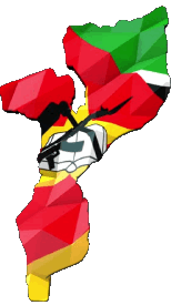 Map Mozambique Africa Flags 