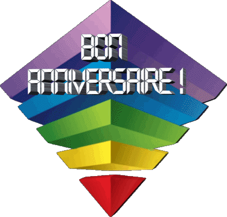 010 Transparenter Hintergrund Abstrait - Géométrique Bon Anniversaire Französisch Nachrichten 